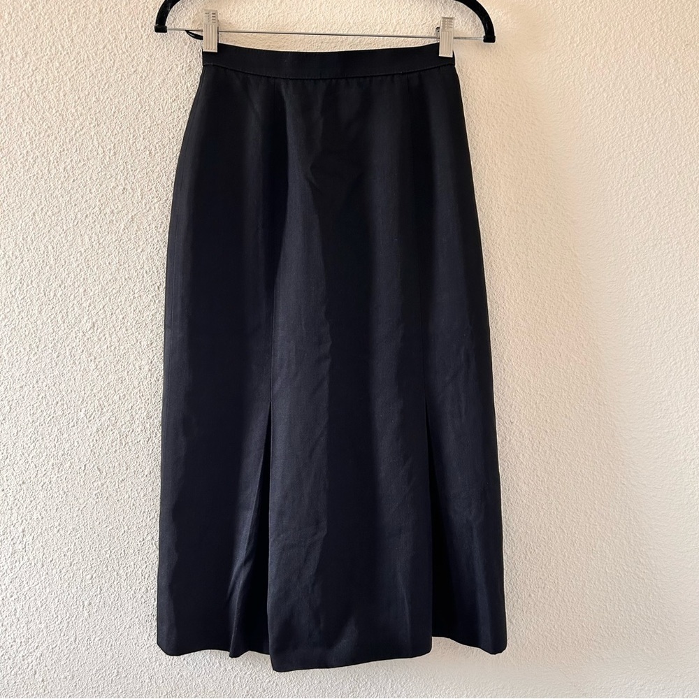 PRINCIPLE Vtg Wool Blend Made In Britain Black Midi Skirt Women Size 26